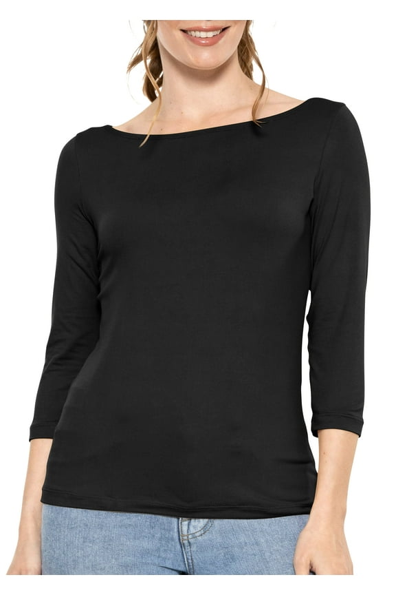 Women's Oh So Soft 3/4 Sleeve Boat Neck Top| Adult Small- 3x