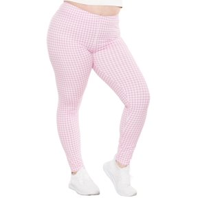 Stretch Is Comfort Women's Oh so Soft Leggings Pink Gingham 2X