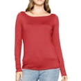 thumbnail image 1 of Stretch Is Comfort Women's Oh So Soft Long Sleeve Boat Neck Top | Adult Small- 3x, 1 of 6