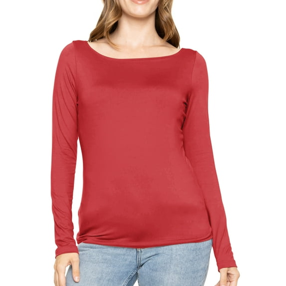 Stretch Is Comfort Women's Oh So Soft Long Sleeve Boat Neck Top | Adult Small- 3x