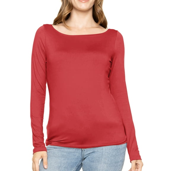 Stretch Is Comfort Women's Oh So Soft Long Sleeve Boat Neck Top | Adult Small- 3x