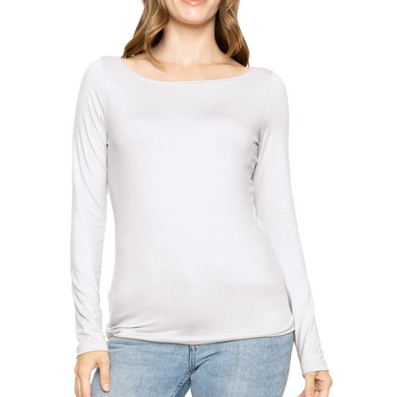 Stretch Is Comfort Women's Oh So Soft Long Sleeve Boat Neck Top | Adult Small- 3x