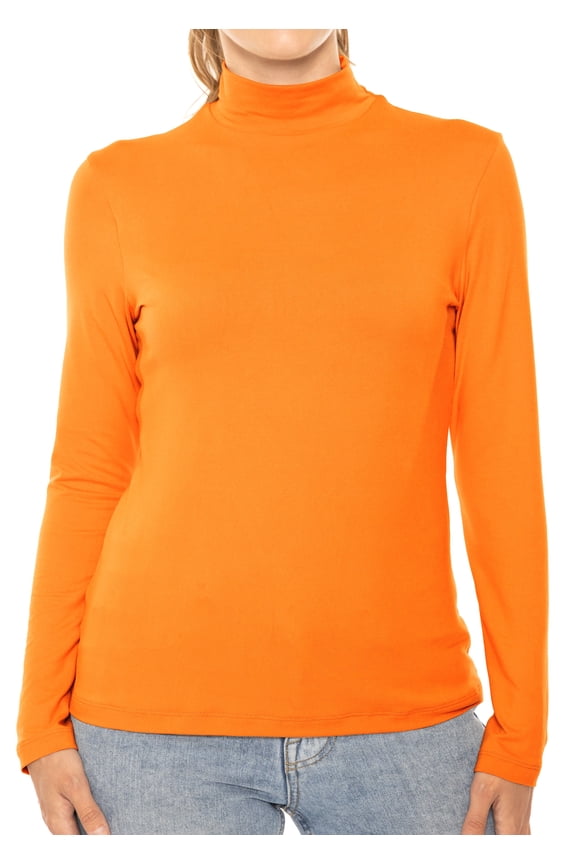 Women's Oh So Soft Long Sleeve Mock Neck Top | Adult Small-Large