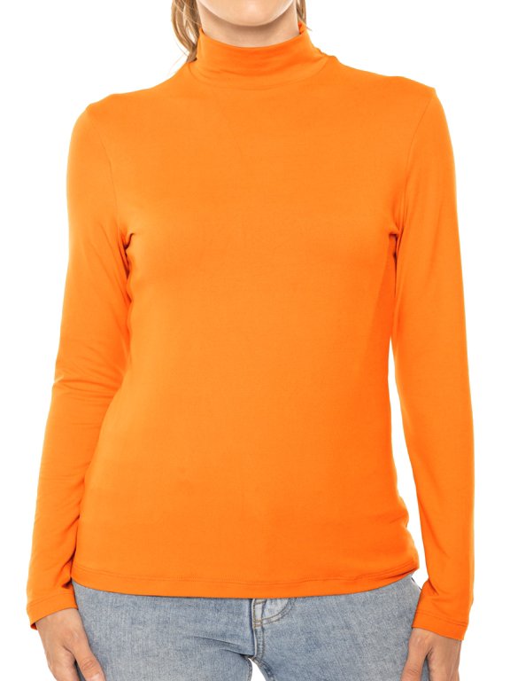 Women's Oh So Soft Long Sleeve Mock Neck Top | Adult Small-Large