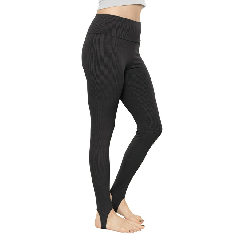 Stretch Is Comfort Women's Oh so Soft High Waist Stirrup Ribbed Leggings