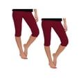thumbnail image 1 of Stretch Is Comfort Women's Oh so Soft  Knee Length Leggings | Poly/Spandex | 2 Pack, 1 of 6