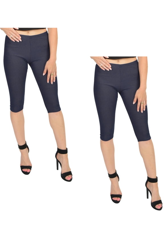 Women's Oh so Soft  Knee Length Leggings | Poly/Spandex | 2 Pack