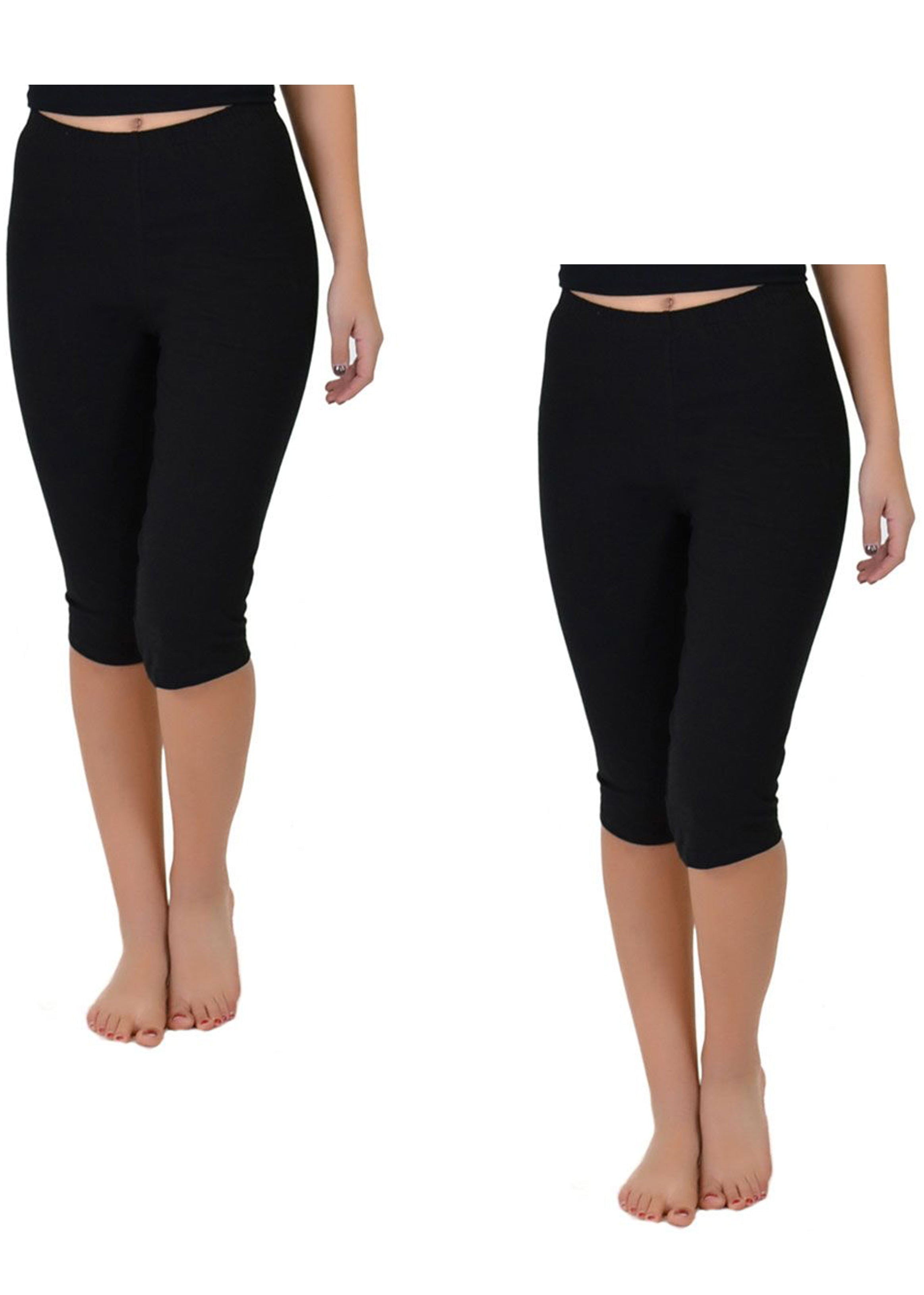 Stretch Is Comfort Women's Oh so Soft Knee Length Leggings Poly/Spandex 2 Pack