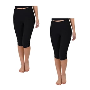 Stretch Is Comfort Women's Oh so Soft Knee Length Leggings | Poly/Spandex | 2 Pack
