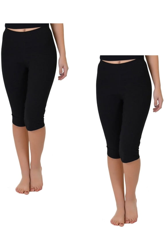 Women's Oh so Soft Knee Length Leggings | Poly/Spandex | 2 Pack