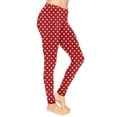 thumbnail image 1 of Stretch Is Comfort Women's Oh so Soft Leggings Red White Polkadot Small, 1 of 4