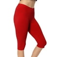 thumbnail image 1 of Stretch Is Comfort Women's Oh so Soft PS Knee Length Leggings Red 2X, 1 of 6