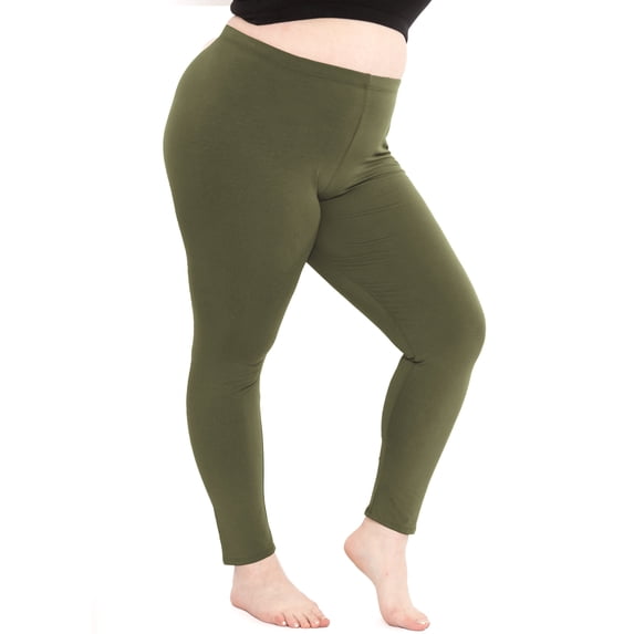 Stretch Is Comfort Women's Oh so Soft PS Leggings Olive Green 5X