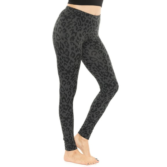Stretch Is Comfort Women's Oh so Soft Plus Size Full Length Leggings Black Cheetah Large