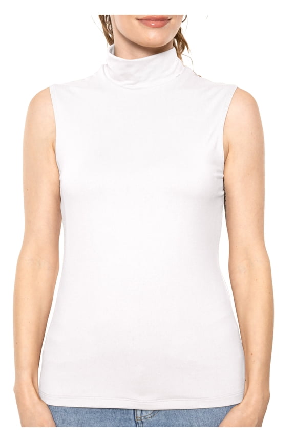 Women's Oh so Soft Sleeveless Mock Neck Top | Adult Small-Large