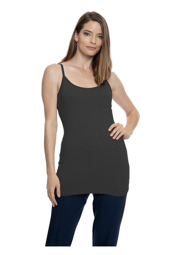 Women's Oh so Soft Spaghetti Strap Camisole Long Tank | Adult Small-Large
