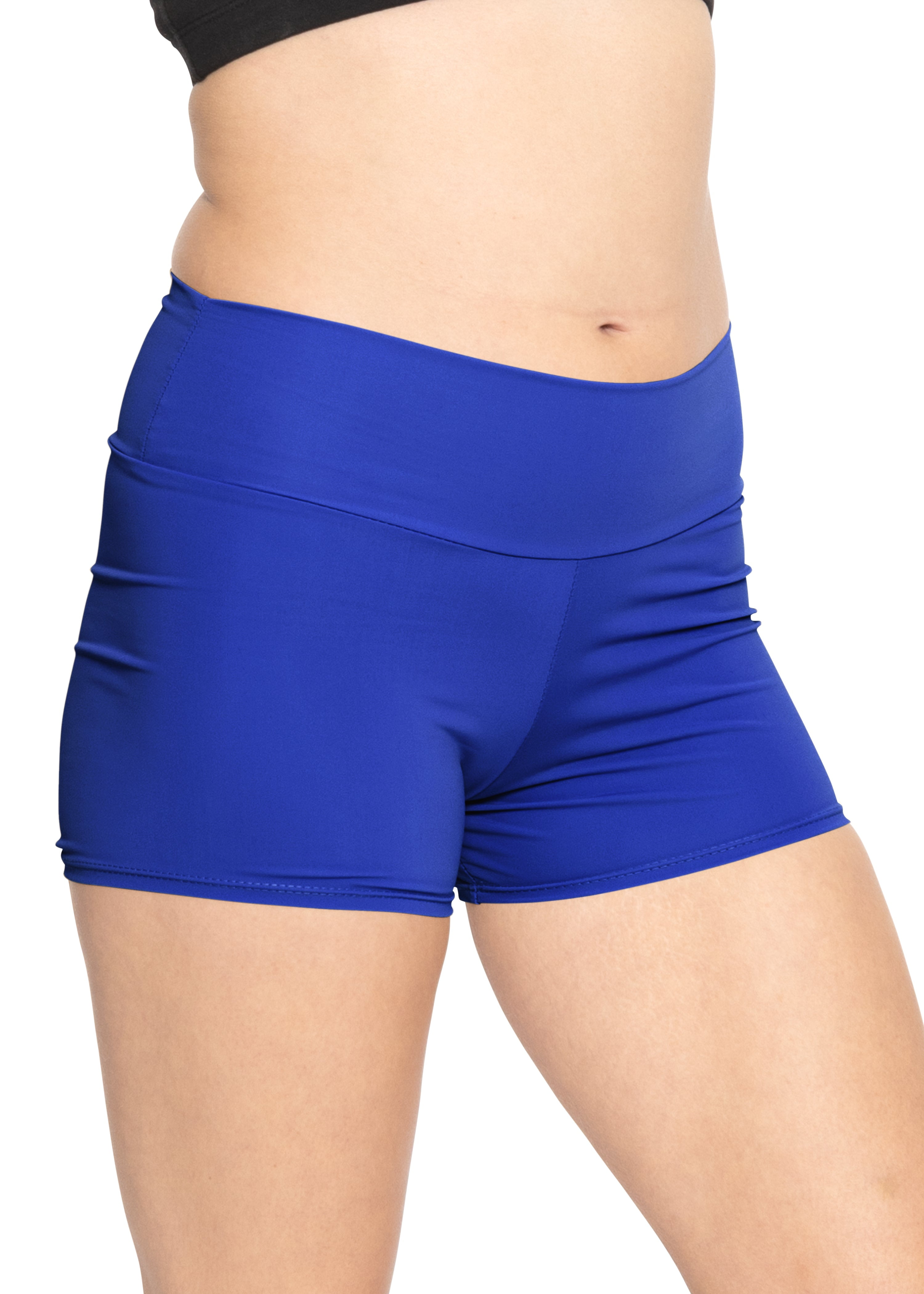 Stretch Is Comfort Women's Plus Size Stretch Performance High Waist Athletic  Booty Shorts