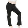 thumbnail image 1 of Stretch Is Comfort Women's Plus High Waist Cotton Bootcut Yoga Pants Black 4X, 1 of 8