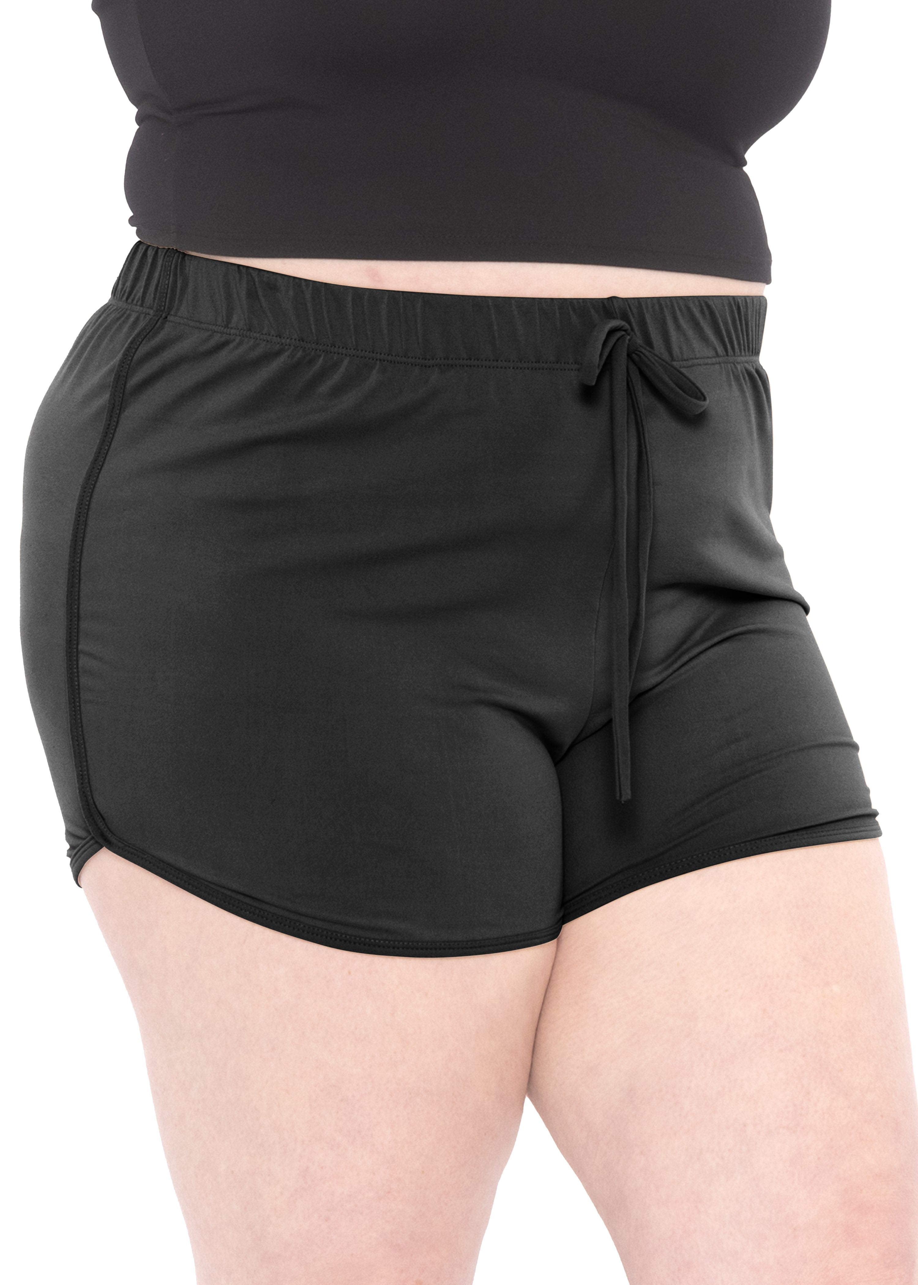 Plus size dolphin hem shorts discount