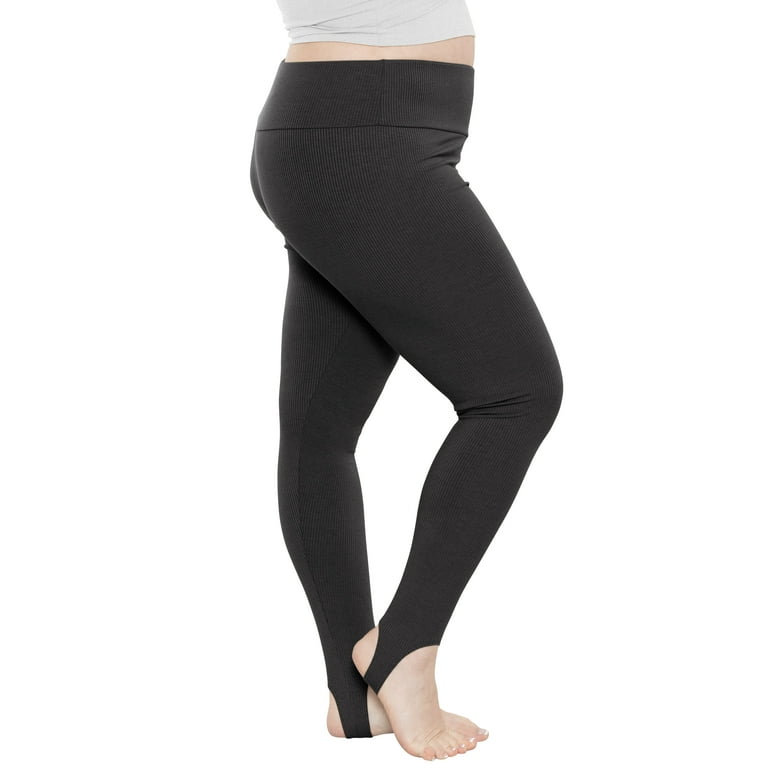 Stretch Is Comfort Women's Plus Oh so Soft High Waist Stirrup Ribbed  Leggings| Adult Xlarge-3x