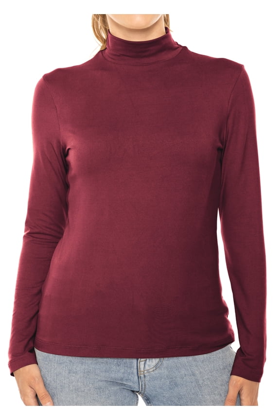 Women's Plus Oh so Soft Long Sleeve Mock Neck Top | Adult Xlarge-4x