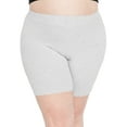 thumbnail image 1 of Stretch Is Comfort Women's Plus Size Cotton Biker Shorts Heather Gray 4X, 1 of 6