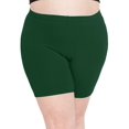 thumbnail image 1 of Stretch Is Comfort Women's Plus Size Cotton Biker Shorts Hunter Green 2X, 1 of 6