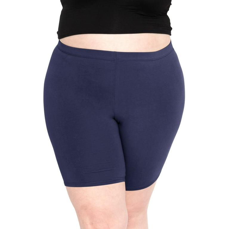 Plus size navy blue biker shorts new arrivals