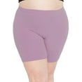 thumbnail image 1 of Stretch Is Comfort Women's Plus Size Cotton Biker Shorts Orchid Purple 5X, 1 of 6