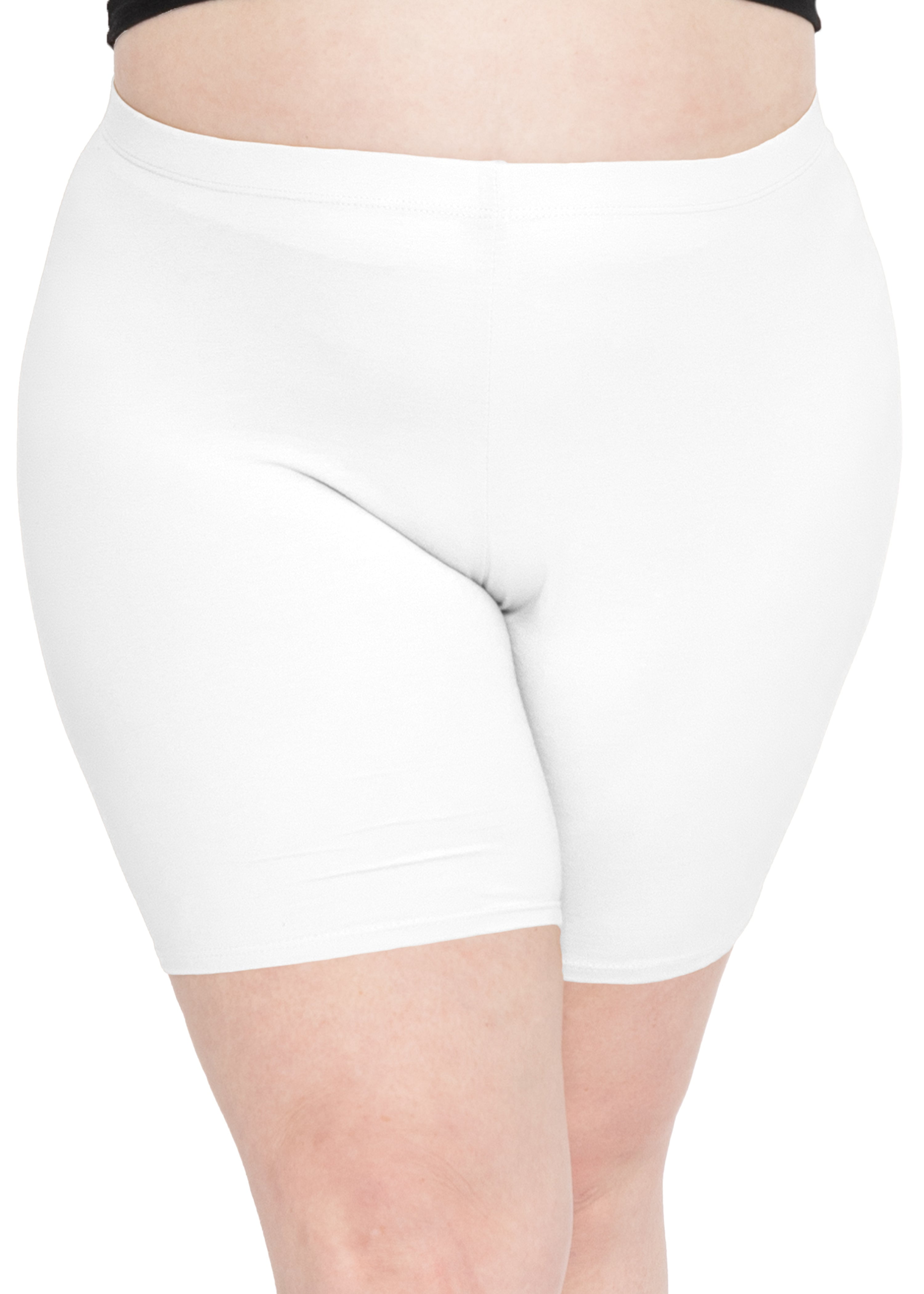 Stretch Is Comfort Women's Plus Size Cotton Biker Shorts White 4X Stretch Is Comfort Women's Plus Size Cotton Biker Shorts White 4X