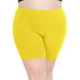 thumbnail image 1 of Stretch Is Comfort Women's Plus Size Cotton Biker Shorts Yellow 3X, 1 of 6