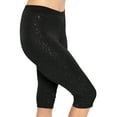 thumbnail image 1 of Stretch Is Comfort Women's Plus Size Knee Length Leggings Black Sparkle X-Large, 1 of 5