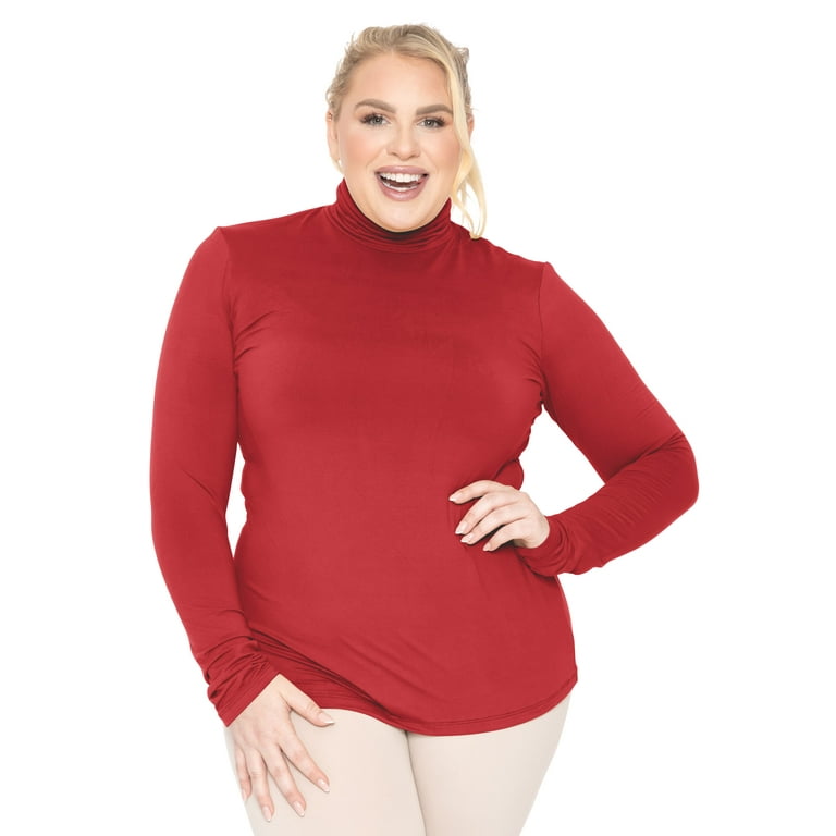 Stretch Is Comfort Women's Plus Size Warm Long Sleeve Turtleneck Top |  Ultra Soft | Adult XL to 7X