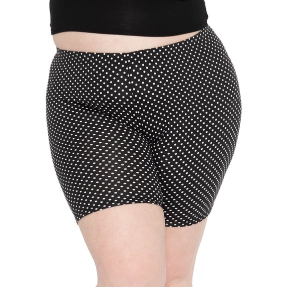 Stretch Is Comfort Women's Polyester Biker Shorts Polkadot 3X