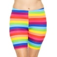 thumbnail image 1 of Stretch Is Comfort Women's Polyester Plus Size Bike Shorts Rainbow X-Large, 1 of 6