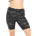 thumbnail image 1 of Stretch Is Comfort Women's Polyester Plus Size Biker Shorts Black Camo X-Large, 1 of 6