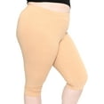 thumbnail image 1 of Stretch Is Comfort Women's Polyester Plus Size Knee Length Leggings Beige 2X, 1 of 7