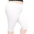 thumbnail image 1 of Stretch Is Comfort Women's Cotton/Spandex Plus Size Knee Length Leggings White 6X, 1 of 6