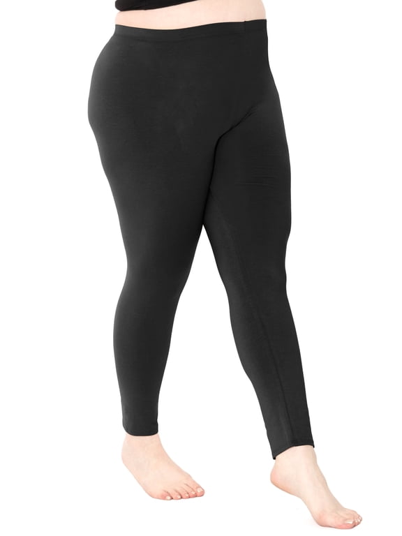 Women's Polyester Plus Size Leggings Black 6X
