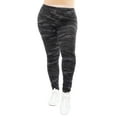 thumbnail image 1 of Stretch Is Comfort Women's Polyester Plus Size Leggings Black Camo 3X, 1 of 6