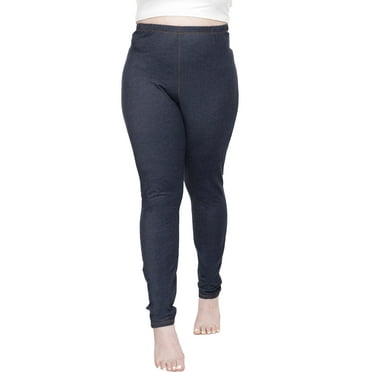 Stretch Is Comfort Women's Polyester Plus Size Leggings Denim Blue 4X