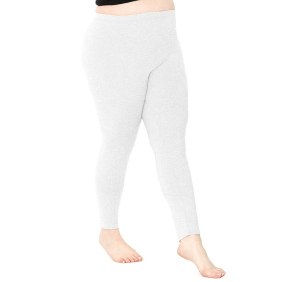 Stretch Is Comfort Women's Polyester Plus Size Leggings Heather Gray 4X