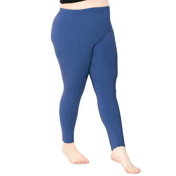 Stretch Is Comfort Women's Polyester Plus Size Leggings Light Navy X-Large