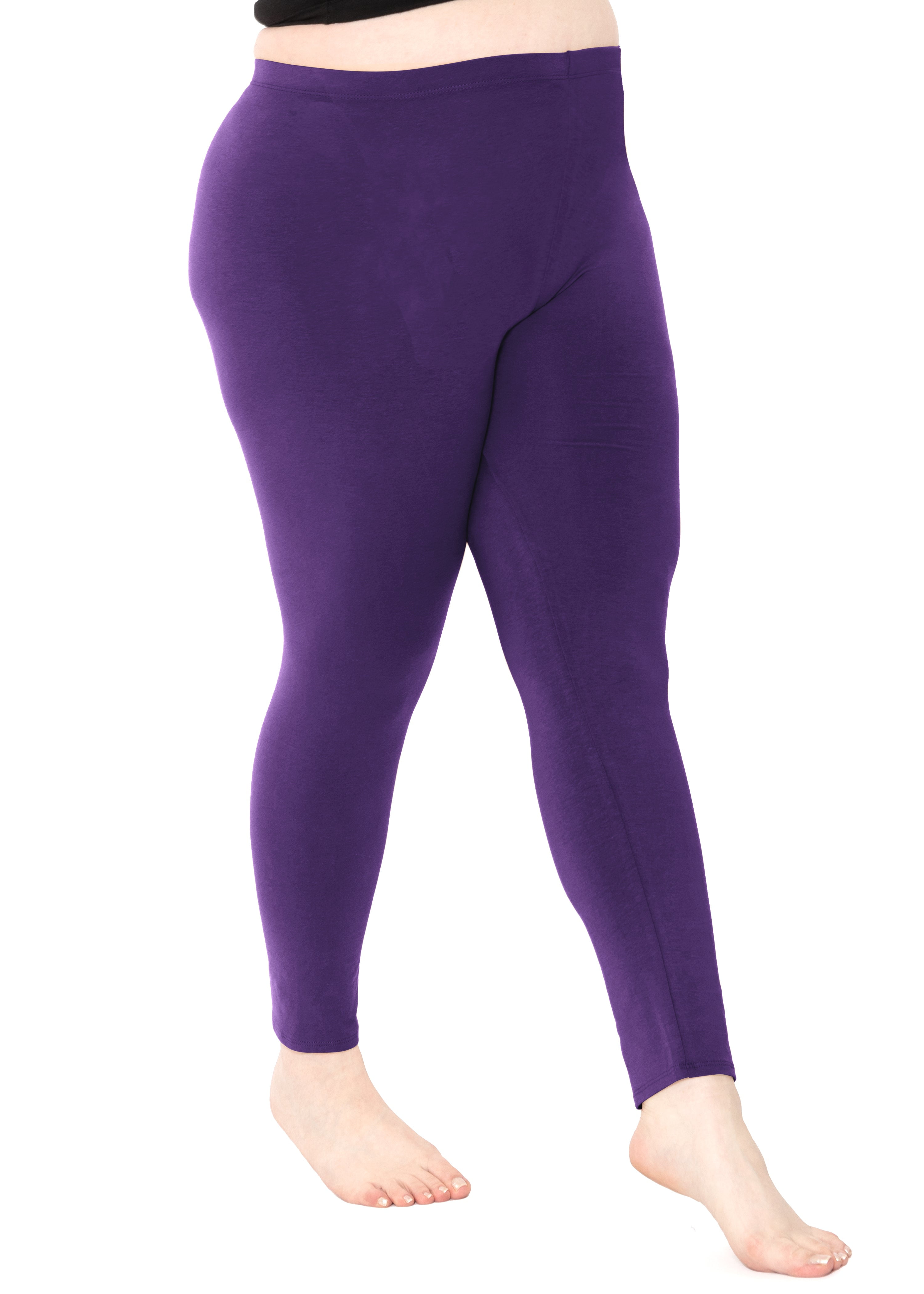 Stretch Is Comfort Women s Polyester Plus Size Leggings Purple 5X