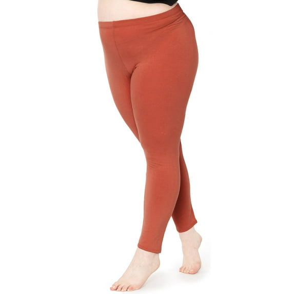 Stretch Is Comfort Women's Polyester Plus Size Leggings Rust X-Large