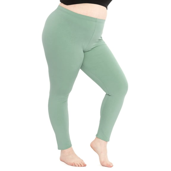 Stretch Is Comfort Women's Polyester Plus Size Leggings Sage 4X