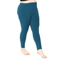 thumbnail image 1 of Stretch Is Comfort Women's Polyester Plus Size Leggings Teal 5X, 1 of 6