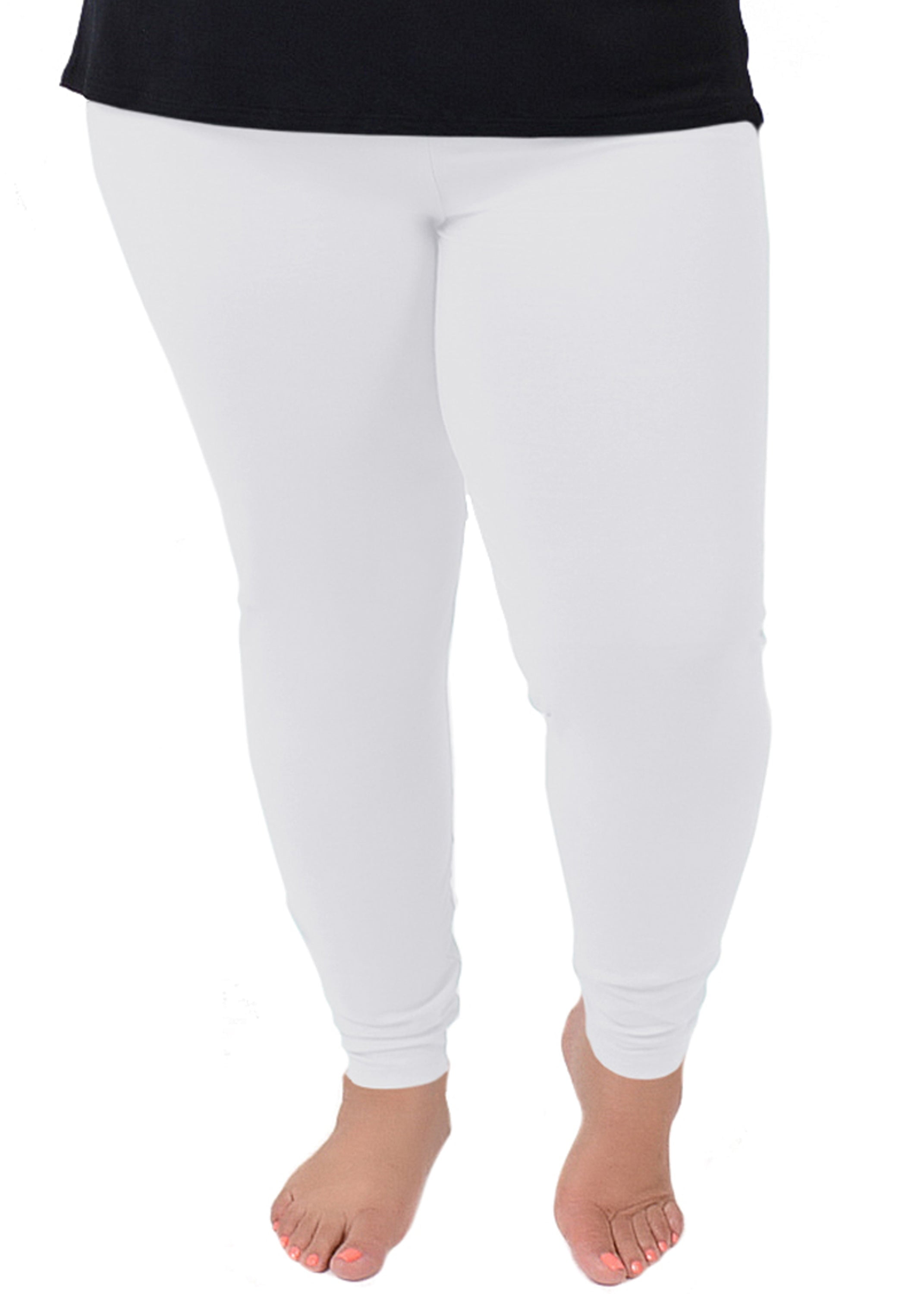 Stretch Is Comfort Women's Polyester Plus Size Leggings White 2X ...