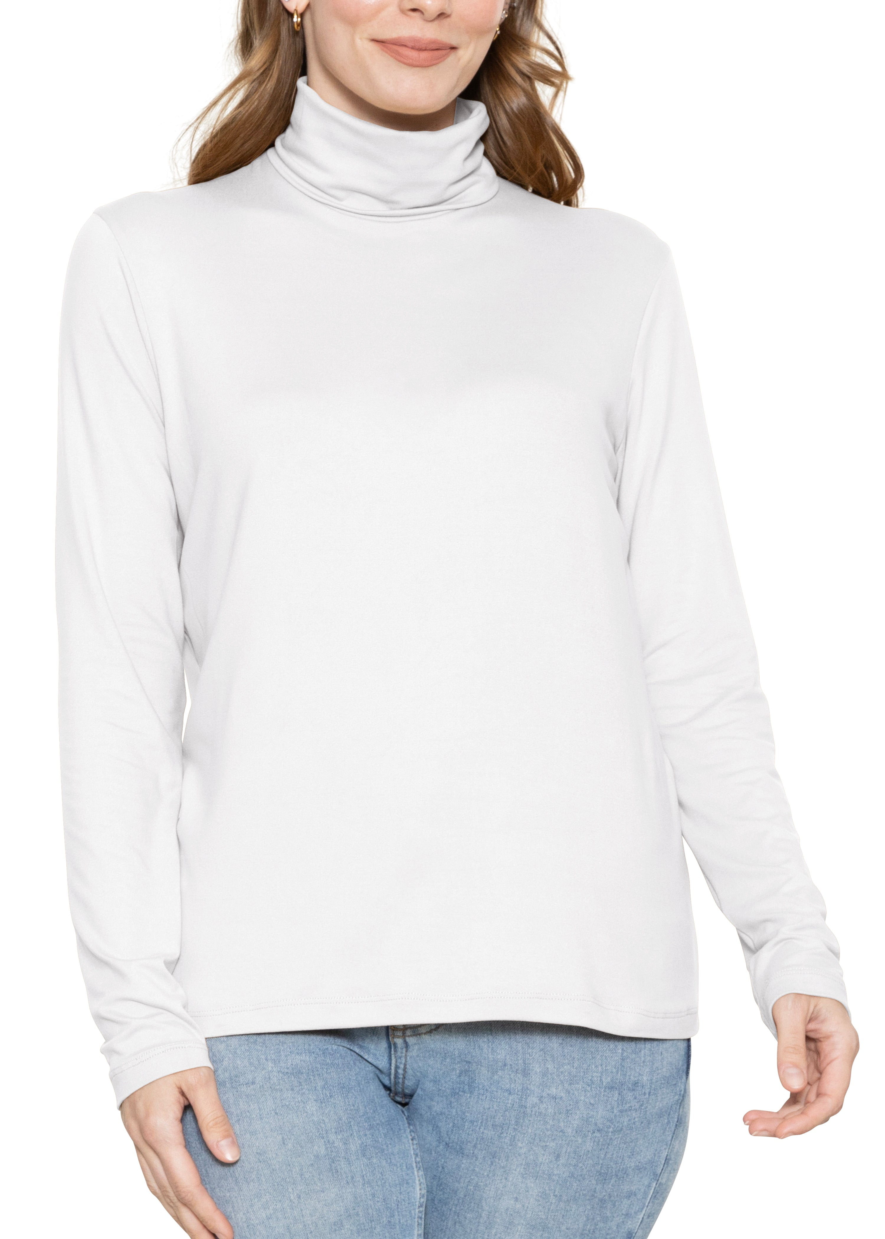 Women’s Stretchy Turtleneck Top – Ultra-Soft Relaxed & Slim Fit, XS To 7XL, Machine Washable & Comfort-First Design