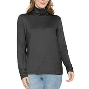 Stretch Is Comfort Women's Relaxed Long Sleeve Turtleneck Top Black 3X